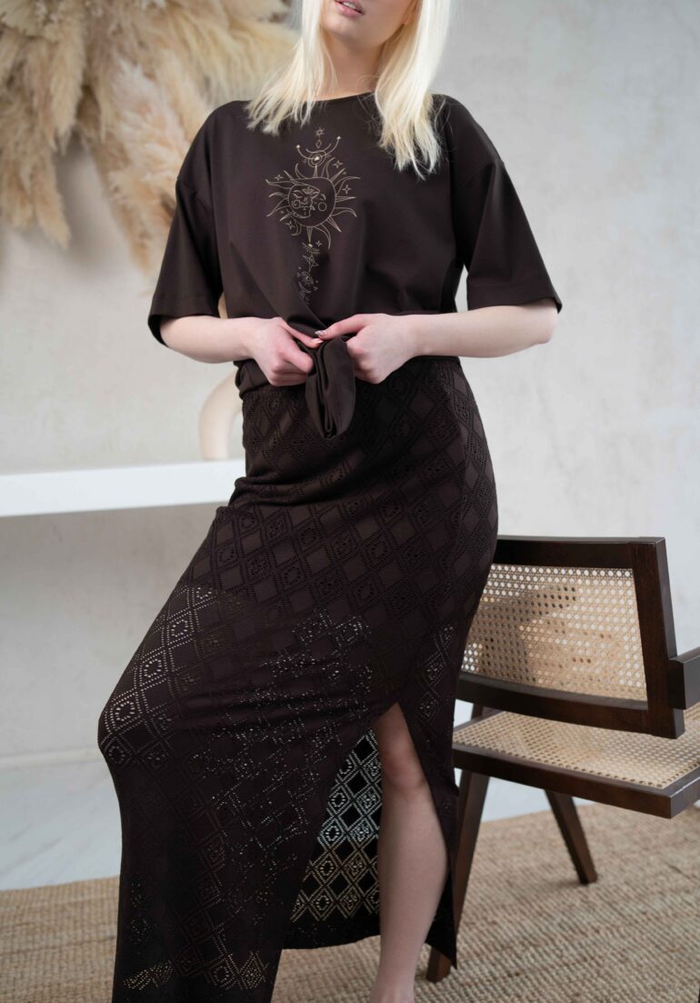 Sijonas Rudas SKIRT OPENWORK - Image 2